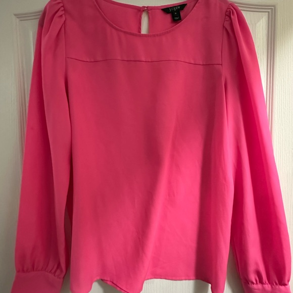 J.Crew Pink Long Sleeve Blouse Size Medium - Picture 3 of 4